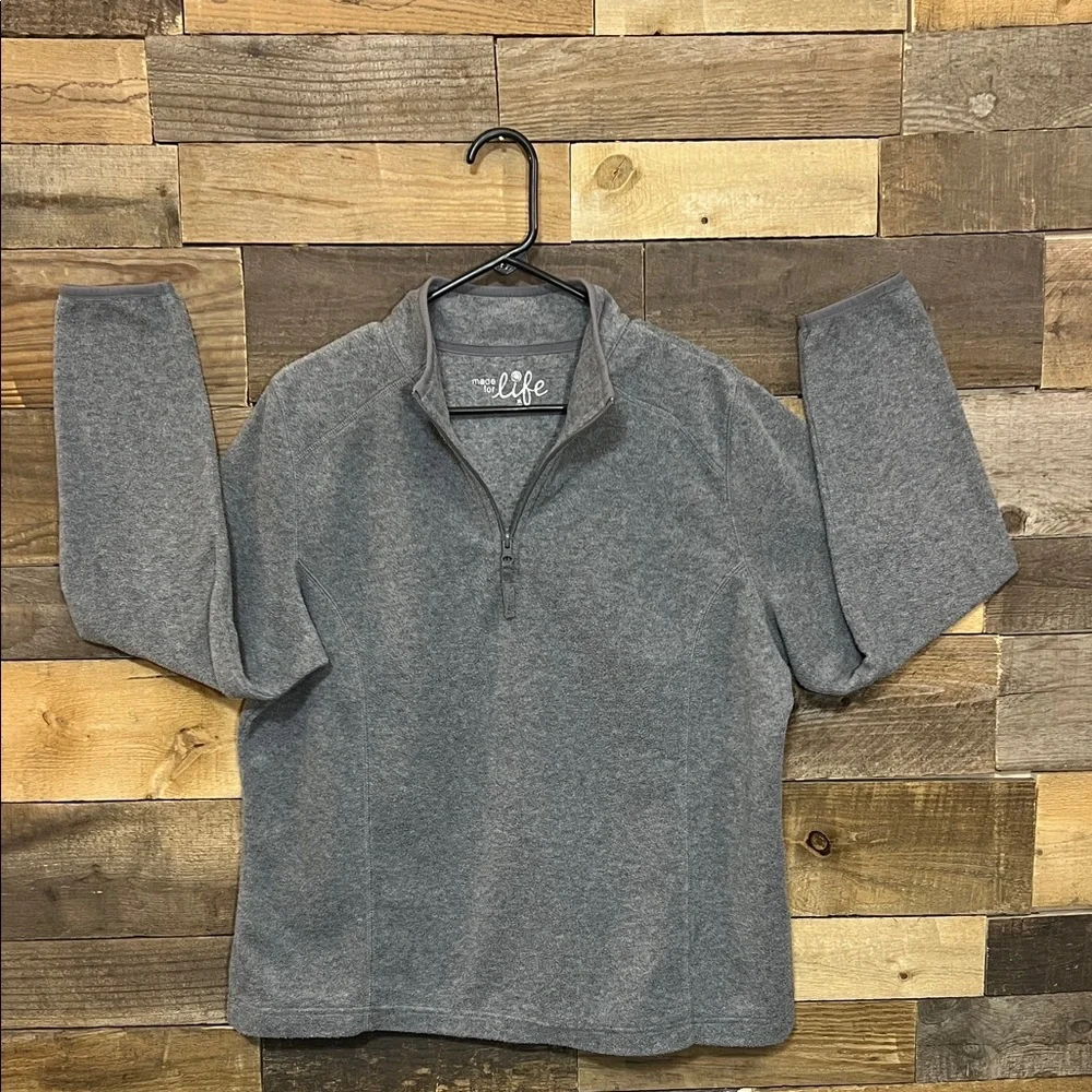 Made for Life Gray Fleece Quarter Zip Up Pullover - Picture 14 of 16